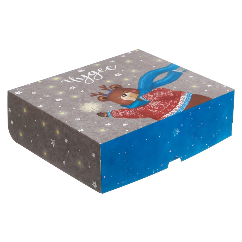 Коробка для сладостей "Праздничный мишка" 20х17х6 см