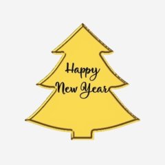 Набор топперов декоративных акриловых "Ёлочки" Золото 4х4 см 3 шт ТСК394	