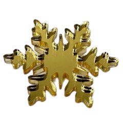 Набор топперов декоративных Снежинка Золото 3,5х3,5 см 5 шт ТСК156
