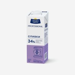 Сливки Свежее завтра 34% 1 л без скидки