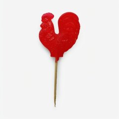 Леденец из изомальта "Петушок маленький красный" 10 г ЛД1 