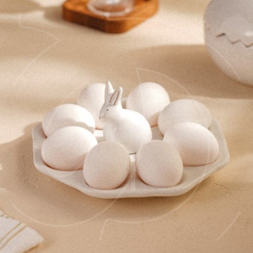 Подставка для яиц керамическая "Пасхальный зайка" 5287706