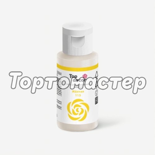 Краситель пищевой гелевый водорастворимый Top Decor Жёлтый 30 г tp83399