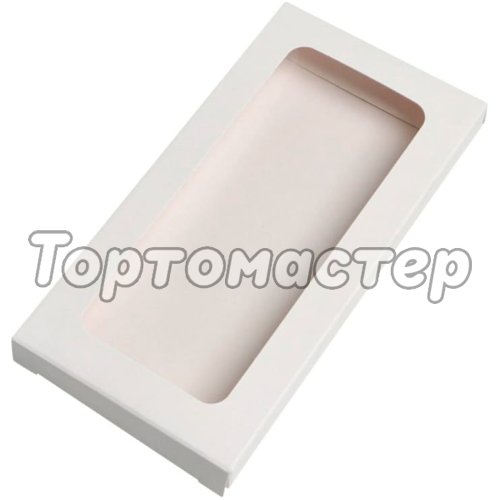 Коробка для шоколадной плитки Chocolate Window White белая ForGenika 18х9х1,5 см ForG CHOCO I W W 180*90*15 ST