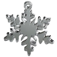 Набор топперов декоративных Снежинка бирка Серебро 5х4 см 3 шт ТСК155