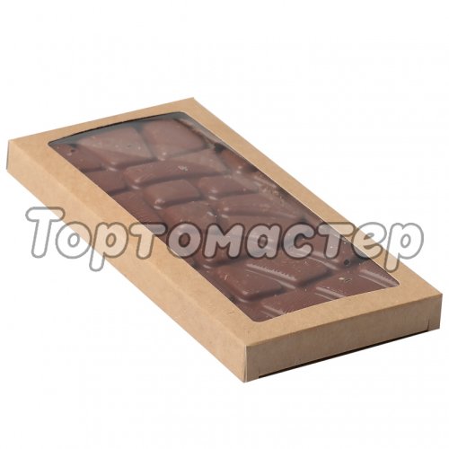 Коробка для шоколадной плитки с окошком Крафт 17х8х1,4 см