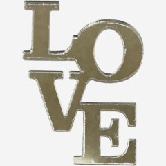 Топпер декоративный акриловый "Love вертикальный" Серебро 8х5 см 