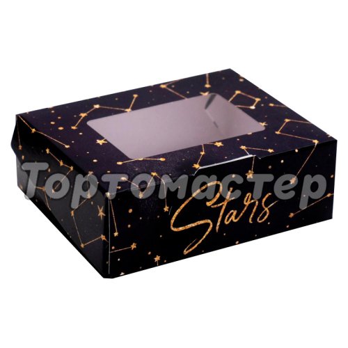 Коробка для сладостей с окошком "Stars" 10х8х3,5 см 4747411