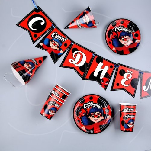 Набор бумажной посуды "Леди Баг" 9799800