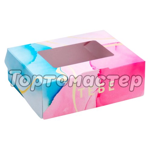 Коробка для сладостей с окном "Тебе" 10х8х3,5 см 4127454