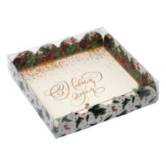 Коробка для сладостей с прозрачной крышкой Новогодняя 13х13х3 см 5 шт
