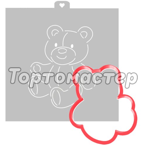 Вырубка пластиковая и трафарет LUBIMOVA Плюшевый медведь LC-00006671