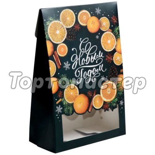 Коробка для сладостей с окном "С Новым годом!" 15х7х22 см 4310321