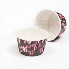 Капсула бумажная с подворотом "Бантики" D50 H40 10 шт Б-85	