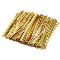 Лента - завязки для пакетиков Золотая 8 см 100 шт Л-1