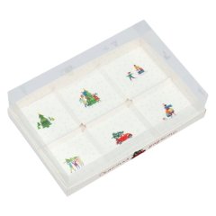 Коробка для сладостей с прозрачной крышкой Зимние рисунки 27х17,8х6,5 см 5 шт