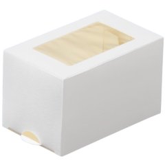 Коробка для макарон с окном MB 3 белая ForGenika 9х5,5х5,5 см ForG MB 3 W ST