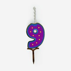 Свеча-топпер декоративная акриловая Цифра "9" 