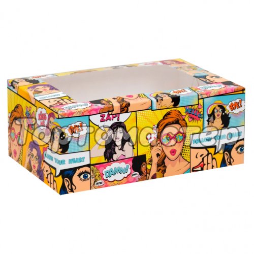 Коробка на 6 капкейков "Pop-art" с окном 4983798