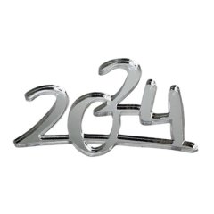 Набор топперов декоративных Набор 2024 Серебро 4,5х3,5 см 4 шт ТСК171