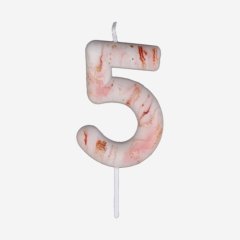 Свеча декоративная Цифра "5" "Мрамор" 7695897