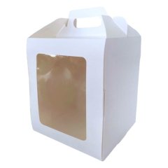 Коробка для кулича с фронтальной загрузкой Белая 15х15х18 см КУ-00678, КУ-678