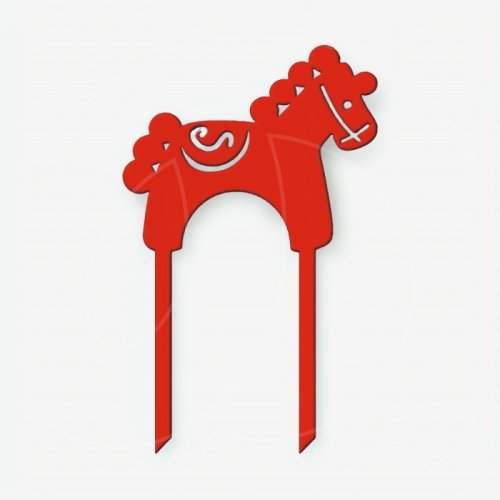 Топпер декоративный акриловый "Лошадка" Красная 6 см ТСК446