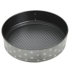 Форма металлическая разъёмная с антипригарным покрытием Круг серый в звёздочки 26 см 2803212