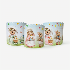 Форма для кулича "Ретро зайцы" D90 H90 10 шт 