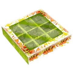 Коробка на 9 конфет с окном "Осенний букет" 13,8х13,8х13,8 см 5 шт 