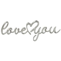 Топпер декоративный акриловый "Love горизонтальный" Серебро 11х4 см 