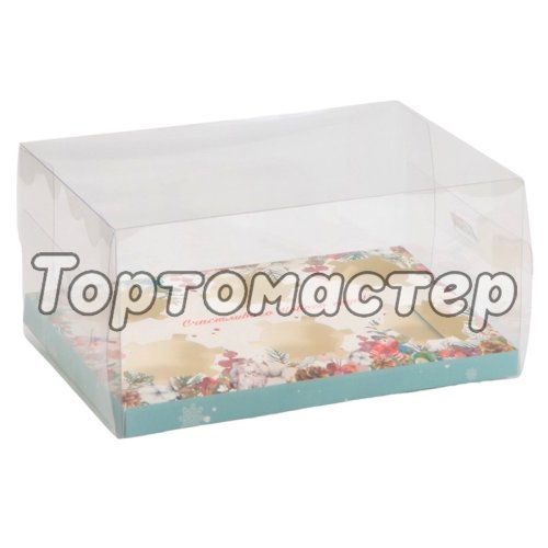 Коробка на 6 капкейков с прозрачной крышкой "Счастливого Нового Года" 23х16х11,5 см 5 шт