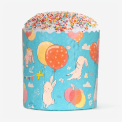 Форма для кулича "Зайцы на шарах" D70 H85 1 шт 