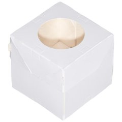 Коробка на 1 капкейк ForGenika Muf Pro Window White 10х10х10 см ForG Muf 1 PRO I W W