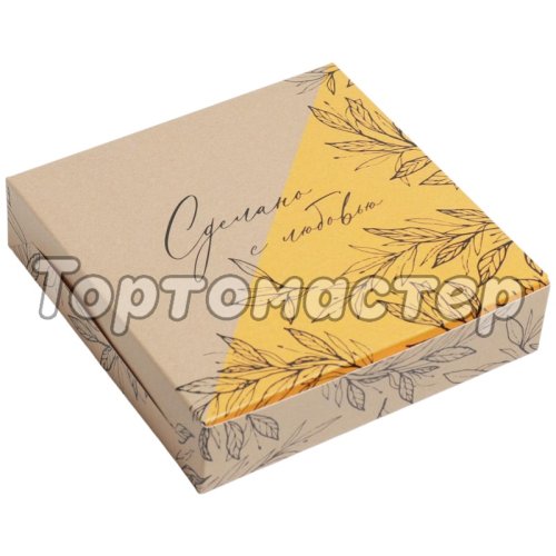 Коробка для сладостей "С любовью" Крафт 14x14x3,5 см 7150208