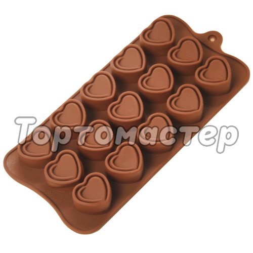 Форма силиконовая для шоколада "Сладкое сердце"