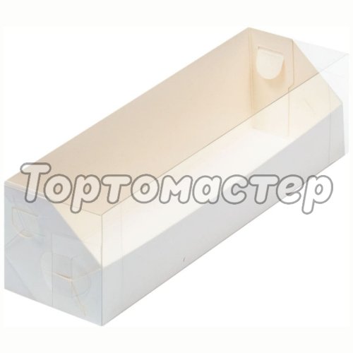 Короб для 6 макарон с пластиковой крышкой Белый 19x5,5x5,5 см