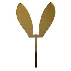 Топпер акриловый Ушки кролика Золото 7х6,5 см ТСК91