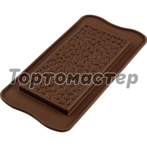 Форма силиконовая для шоколада Silikomart Плитка Сердечки SCG38