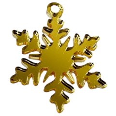 Набор топперов декоративных Снежинка бирка Золото 5х4 см 3 шт ТСК154