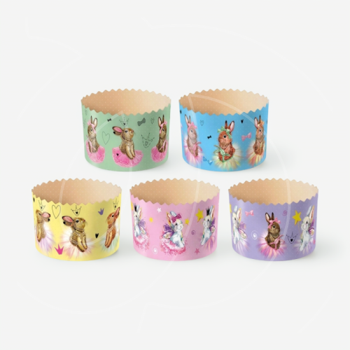 Форма для кулича "Зайчики" D70 H60 10 шт pmK7060сVIT, pmK9090сVIT, pmK7060сZA