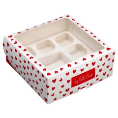 Коробка для 5 капкейков и бенто-торта 25х25х10 см 9293392