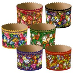 Форма для кулича "Роспись" D90 H90 1 шт PRE9090GO