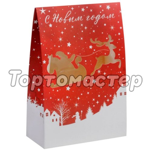 Коробка для сладостей с окошком "Дед Мороз" 15х7х22 шт 6882678