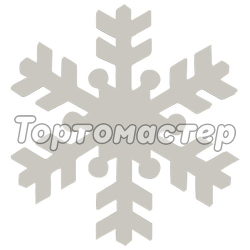 Топпер декоративный акриловый Снежинка Серебряная 5 см 3 шт