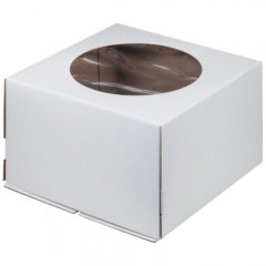 Коробка для торта с окном белая 24х24х24 см 018800