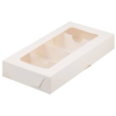 Коробка для дегустационных наборов тортов/пирожных Белый 25х13х4 см