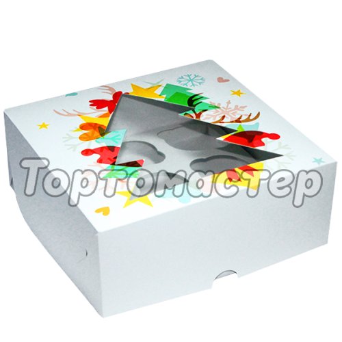 Коробка на 9 капкейков "Новый год" НКУ-30-НГ Ёлка