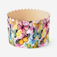 Форма для кулича "Бабочки цветные" D70 H60 10 шт 