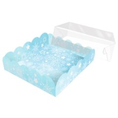 Коробка для сладостей с прозрачной крышкой Снегурочка 12х12х3 см